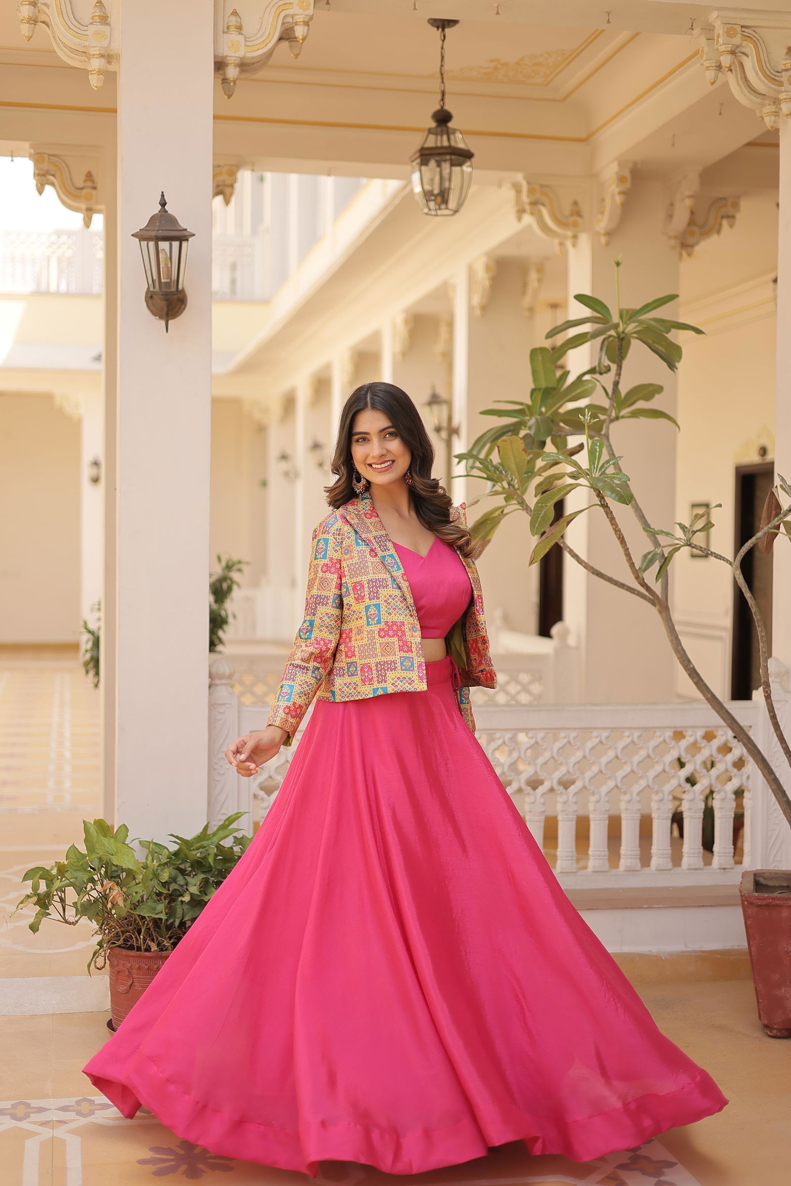 KA 5033 Chinon Printed Designer Indo Western Wholesale Price In Surat